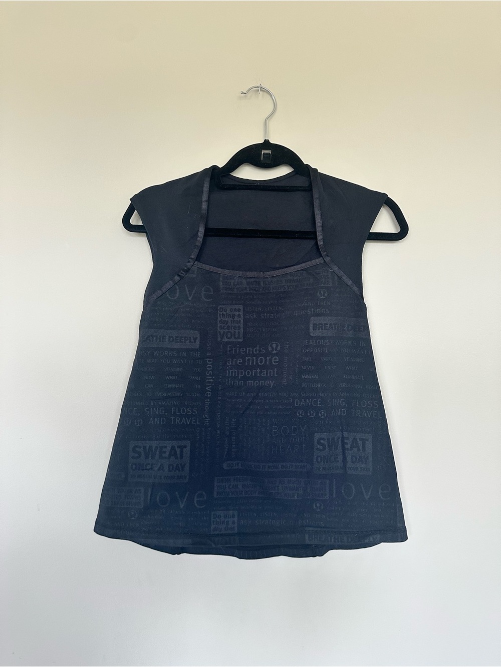 Lululemon Black Graphic Athletic Tank Top